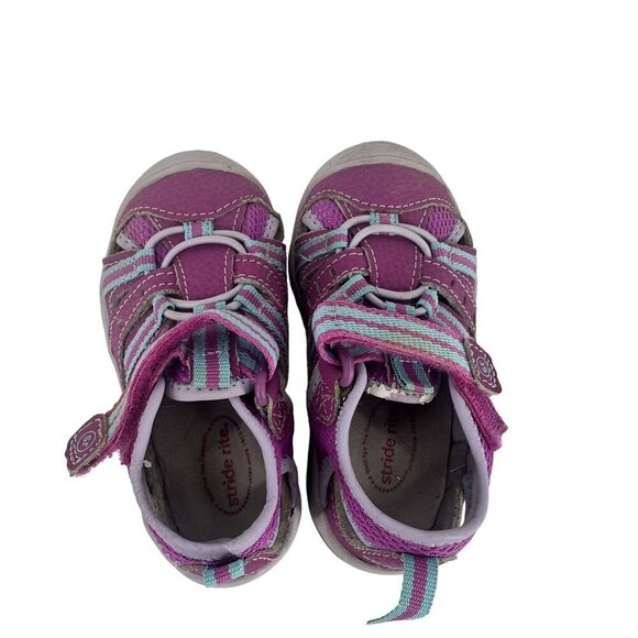 Stride Rite Baby Petra Sandals US 5.5M Purple & Aqua Straps Leather Upper - Picture 8 of 10